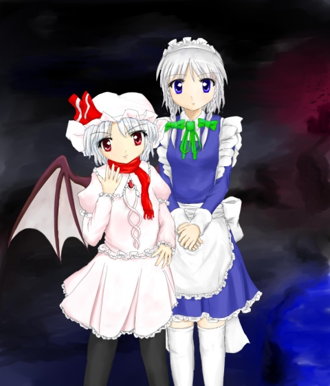 夜の散歩(レミリア・スカーレット&十六夜 咲夜